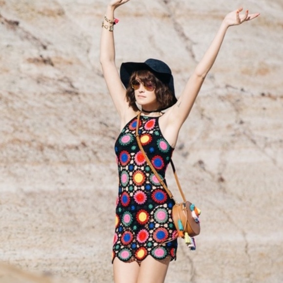 h&m coachella crochet dress